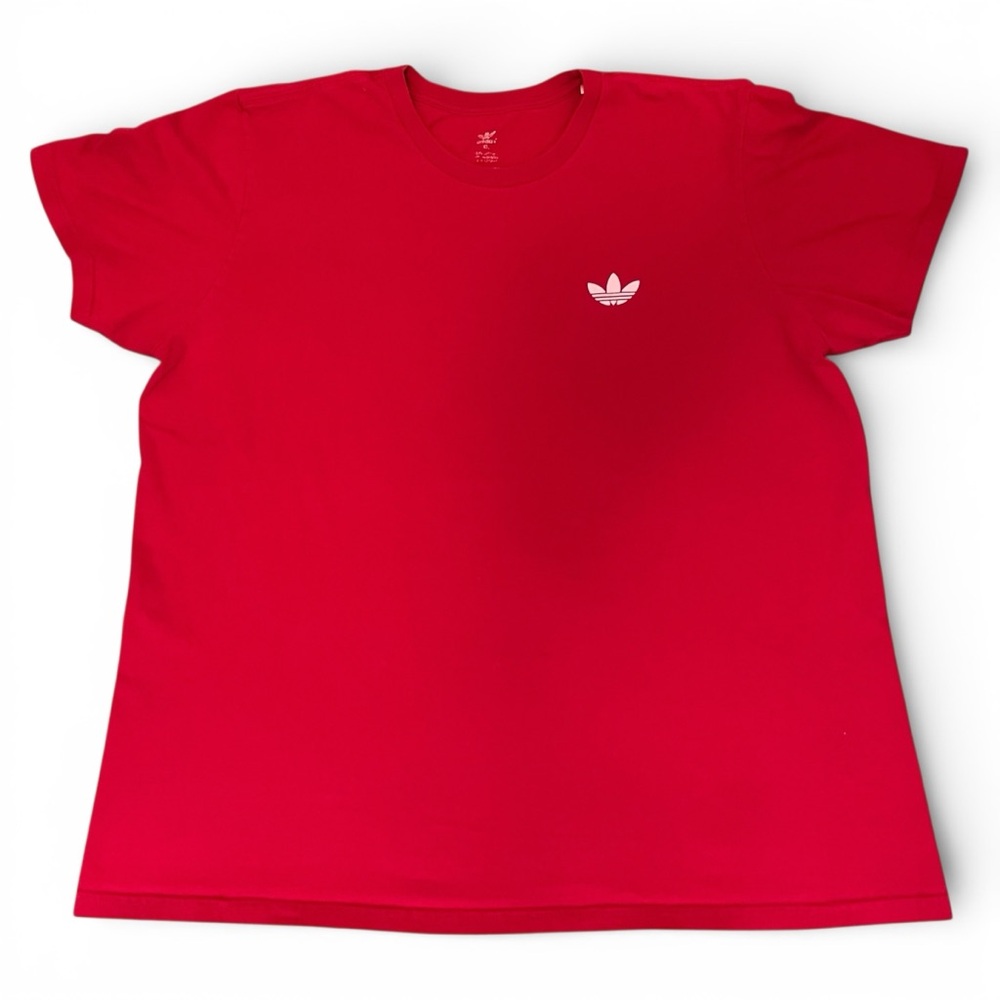 Men’s XL Adidas Red Minimalist Logo Trefoil  Short Sleeve T-Shirt